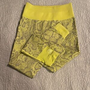 Yellow Snake Print Leggings